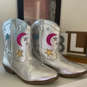 Tucker + Tate Silver Boots with Pink Lining